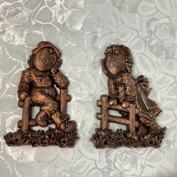 1977 Vtg  Raggedy Ann & Andy Wall Plaques Coppercraft Style - Picture 1 of 10